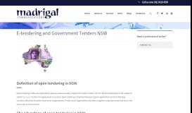 
							         NSW Etendering, Open Government Tenders in Sydney | Madrigal ...								  
							    