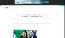 
							         NTA award winners recognized at Travel Exchange '17 in San Antonio ...								  
							    