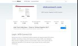 
							         Ntdconnect.com website. Login | NTD Connect CA.								  
							    