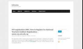 
							         NTI registration 2018 | How to Register for National Teachers Institute ...								  
							    