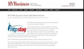
							         NTP-STAG Account Center Adds New Features - RVBusiness ...								  
							    