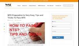 
							         NTS Preparation Is Very Easy, Tips and Tricks To Pass NTS								  
							    