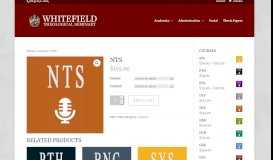 
							         NTS | Whitefield Theological Seminary								  
							    
