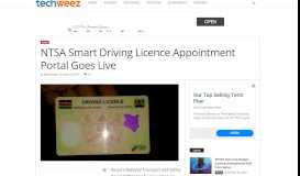 
							         NTSA Smart Driving Licence Appointment Portal Goes Live - Techweez								  
							    