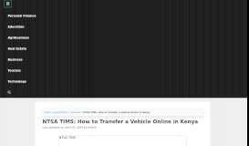 
							         NTSA TIMS: How to Transfer a Vehicle Online • Urban Kenyans								  
							    