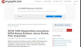 
							         NTSA TIMS Registration procedure: NTSA Kenya Ecitizen, Sacco ...								  
							    