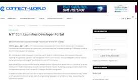 
							         NTT Com Launches Developer Portal - Connect-World								  
							    