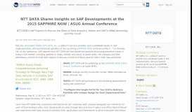 
							         NTT DATA Shares Insights on SAP Developments at the 2015 ...								  
							    