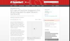 
							         NTU spin-off launches Singapore's first 3D-printing plant for water ...								  
							    
