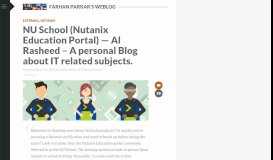 
							         NU School (Nutanix Education Portal) — Al Rasheed – A personal ...								  
							    