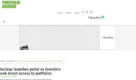 
							         Nucleus launches portal as investors seek direct access to portfolios ...								  
							    
