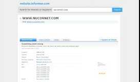 
							         nucornet.com at Website Informer. Visit Nucornet.								  
							    