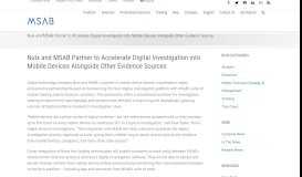 
							         Nuix and MSAB Partner to Accelerate Digital Investigation into Mobile ...								  
							    
