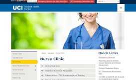 
							         Nurse Clinic | UCI Student Health Center								  
							    