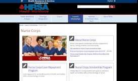
							         Nurse Corps | Bureau of Health Workforce								  
							    