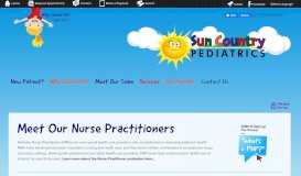 
							         Nurse Practitioners — Sun Country Pediatrics								  
							    