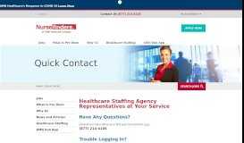 
							         Nursefinders Healthcare Staffing Agency | Per Diem Jobs | Contact Us								  
							    