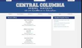 
							         Nurse's Office - Central Columbia School District								  
							    