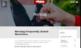 
							         Nursing Frequently Asked Questions | Wittenberg University								  
							    