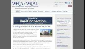 
							         Nursing Home Case Mix Rosters Available - WiHCA/WiCAL								  
							    