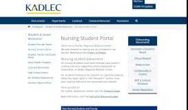 
							         Nursing Student Portal | Kadlec								  
							    