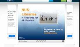 
							         NUS Libraries A Resource for All Seasons by Hayati Abdul & Aaron ...								  
							    