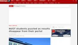 
							         NUST students puzzled as results disappear from their portal ...								  
							    