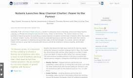 
							         Nutanix Launches New Channel Charter: Power to the Partner ...								  
							    