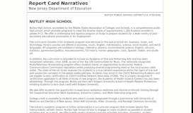 
							         nutley high school - Report Card Narratives								  
							    