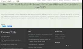 
							         Nutrition and Toxicants in Autoimmune Disease (Discussion on CHE ...								  
							    
