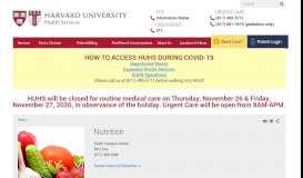 
							         Nutrition | Harvard University Health Services								  
							    