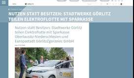 
							         Nutzen statt Besitzen: Stadtwerke Görlitz teilen Elektroflotte ... - Görlitz								  
							    