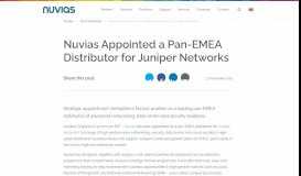 
							         Nuvias Appointed a Pan-EMEA Distributor for Juniper Networks - Nuvias								  
							    