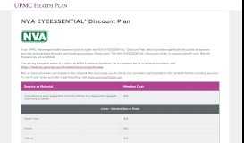 
							         NVA EYEESSENTIAL® Discount Plan - UPMC Health Plan								  
							    