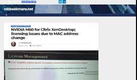 
							         NVIDIA M60 for Citrix XenDesktop; licensing issues due to MAC ...								  
							    