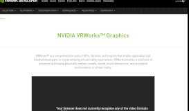 
							         NVIDIA VRWorks™ | NVIDIA Developer								  
							    