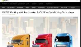 
							         NVIDIA Working with PACCAR on Self-Driving Trucks | NVIDIA Blog								  
							    