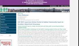 
							         NYC DOT - Press - Online Portal Launched to Gather Community Input ...								  
							    