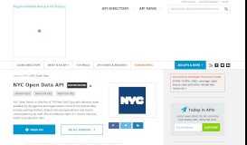 
							         NYC Open Data API | ProgrammableWeb								  
							    