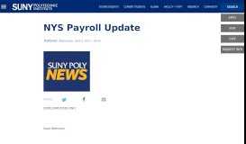 
							         NYS Payroll Update | SUNY Polytechnic Institute								  
							    