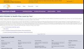 
							         NYS Provider & Health Plan Look-Up Tool - New York State ...								  
							    