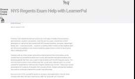 
							         NYS Regents Exam Help with LearnerPal - Teq								  
							    