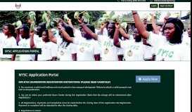 
							         NYSC Application Portal | Home Page								  
							    