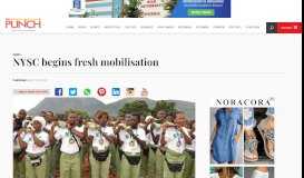 
							         NYSC begins fresh mobilisation – Punch Newspapers								  
							    