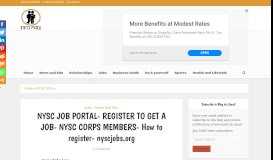 
							         NYSC JOB PORTAL- REGISTER TO GET A JOB- NYSC CORPS ...								  
							    