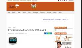 
							         NYSC Mobilization Time Table For 2016 Batch B | NTA.ng - Breaking ...								  
							    