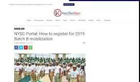
							         NYSC Portal: How to register for 2019 Batch B mobilization - Kemi ...								  
							    