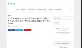 
							         NYSC: Registration Portal 2019 - NYSC Login - NYSC Senate List ...								  
							    