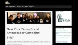 
							         NYT Brand Ambassador Campaign - BAM Student Marketing								  
							    