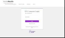 
							         NYU Langone Login								  
							    